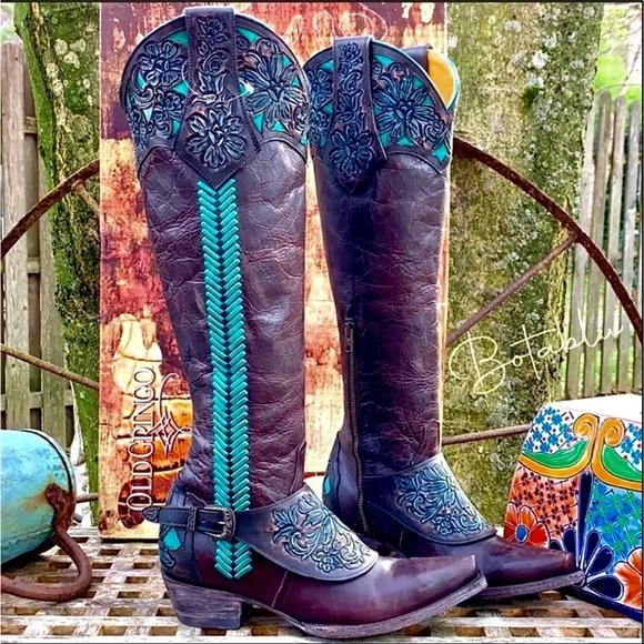 OLD GRINGO NEW With Box Aster Tooling 18” Tall Knee High Western Boots, Size 6.5 - Picture 2 of 14